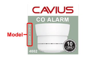 Cavius 4002 Carbon Monoxide Alarm Safety Recall