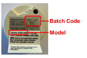 Cavius 4002 Carbon Monoxide Alarm Safety Recall